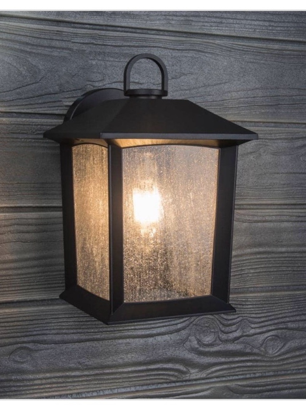 New Hampton Bay Ashton Black Outdoor Wall Lantern light